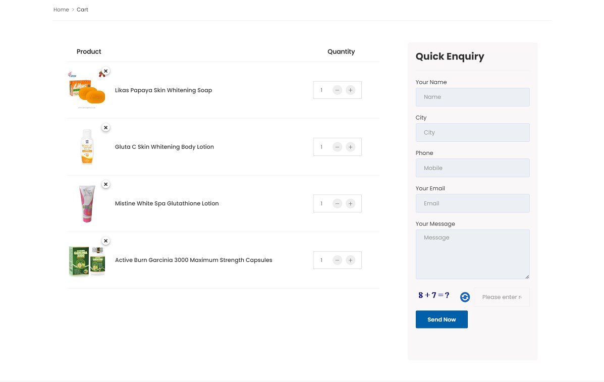 Cart page