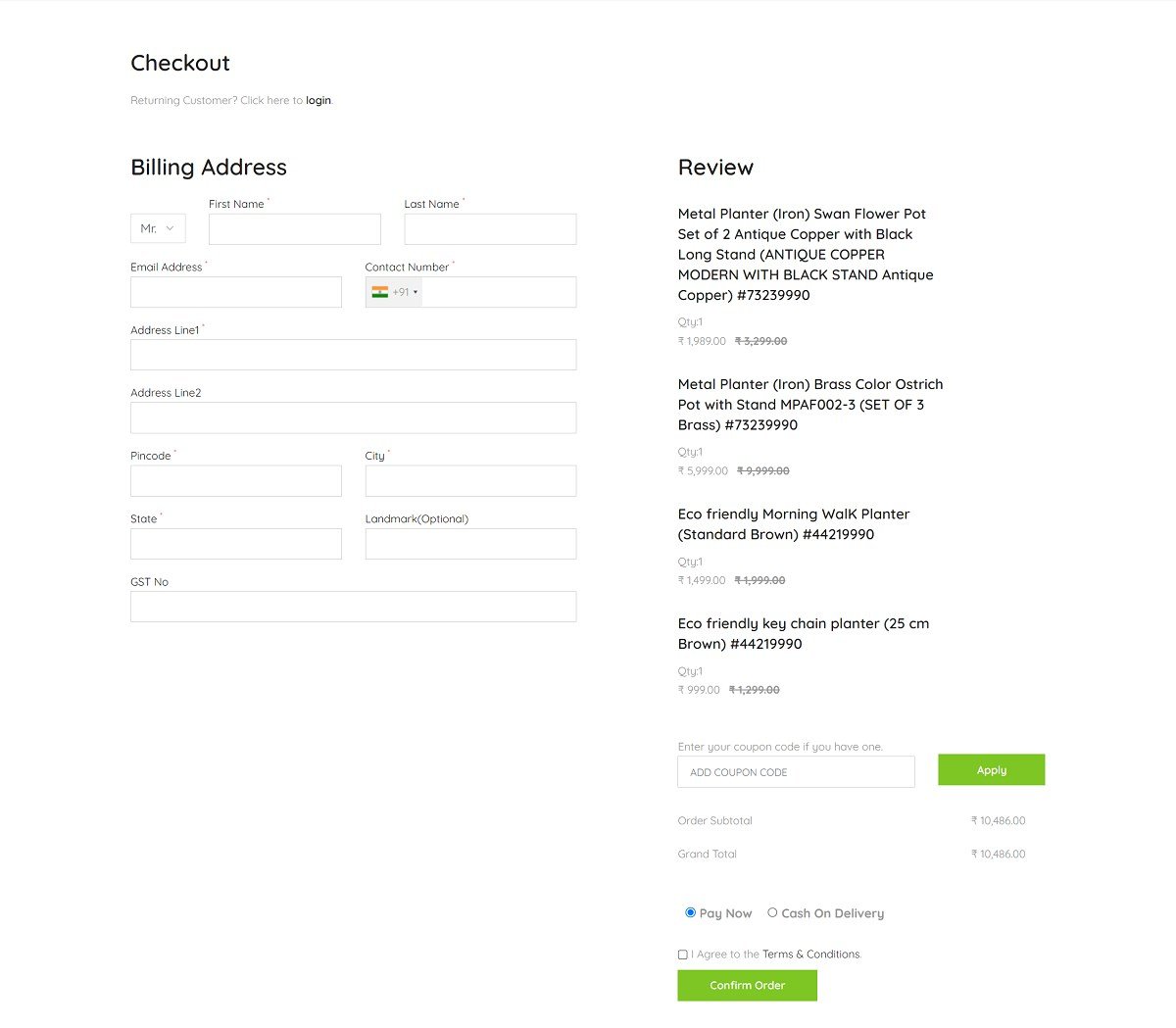 Checkout Page