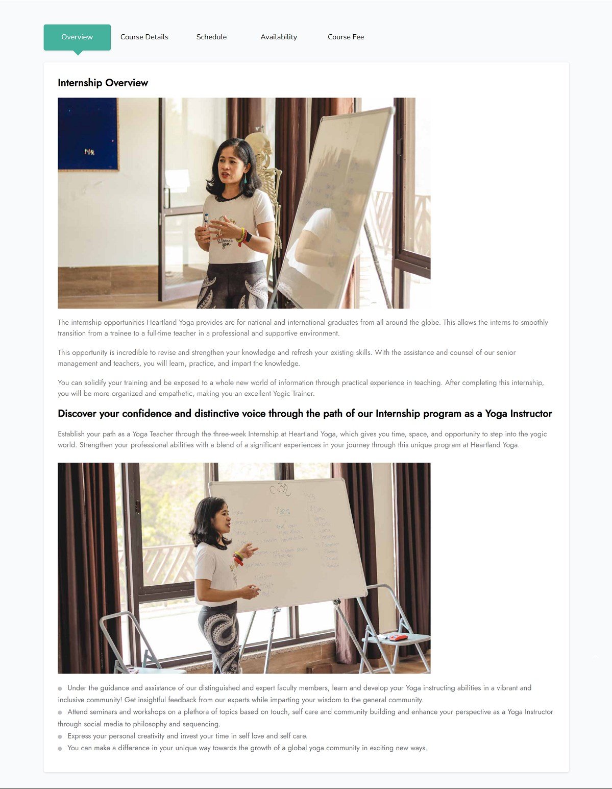 Internship Page