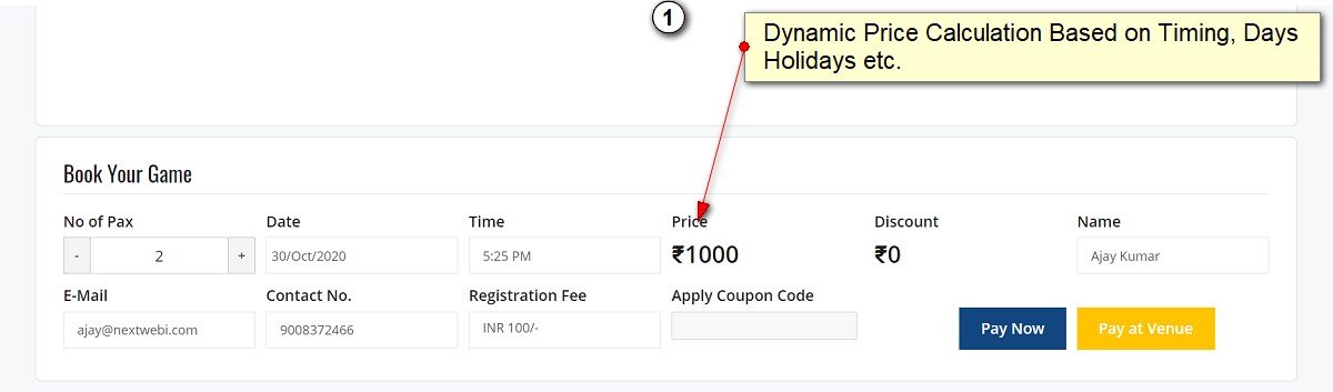 Price Calculation & booking Based on Date & Time, Weekdays, Weekends & holidays