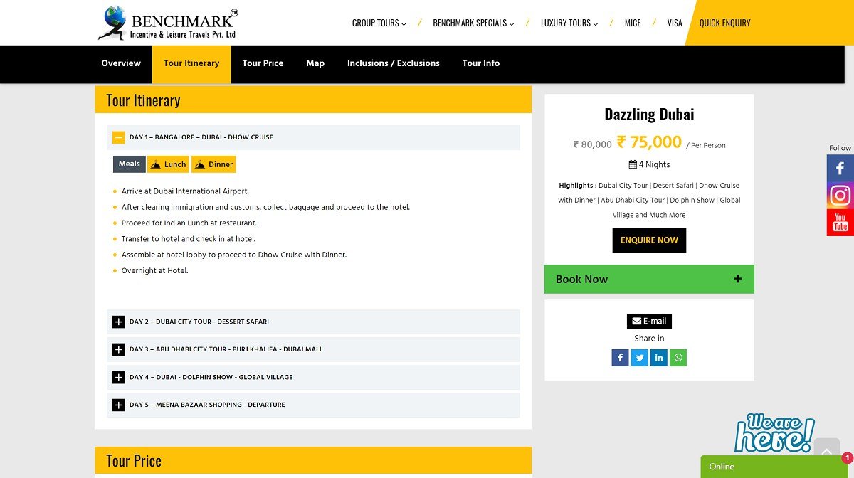 Tour Detail with travel itinerary - Complete Dynamic With CMS